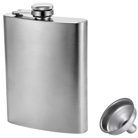 Stainless Steel Drink Flask with Funnel - 8 Oz