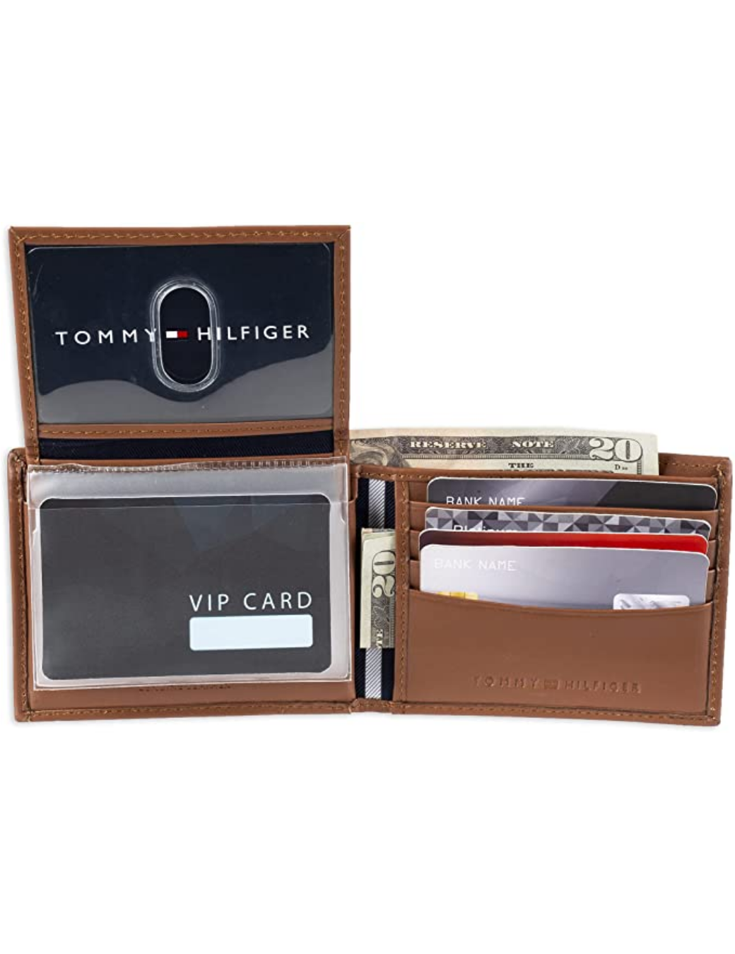 Tommy Hilfiger Mens Slim Bifold Leather Wallet British Tan 4