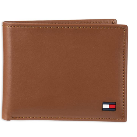 Tommy Hilfiger Mens Slim Bifold Leather Wallet British Tan