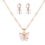 Acrylic Butterfly Necklace and Earrings Set