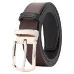 Casual Dress Leather Belt for Men 1.25 Wide Brown