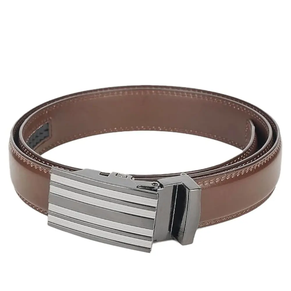 Jacob Alexander Men's Genuine Leather Adjustable Belt Brown 1